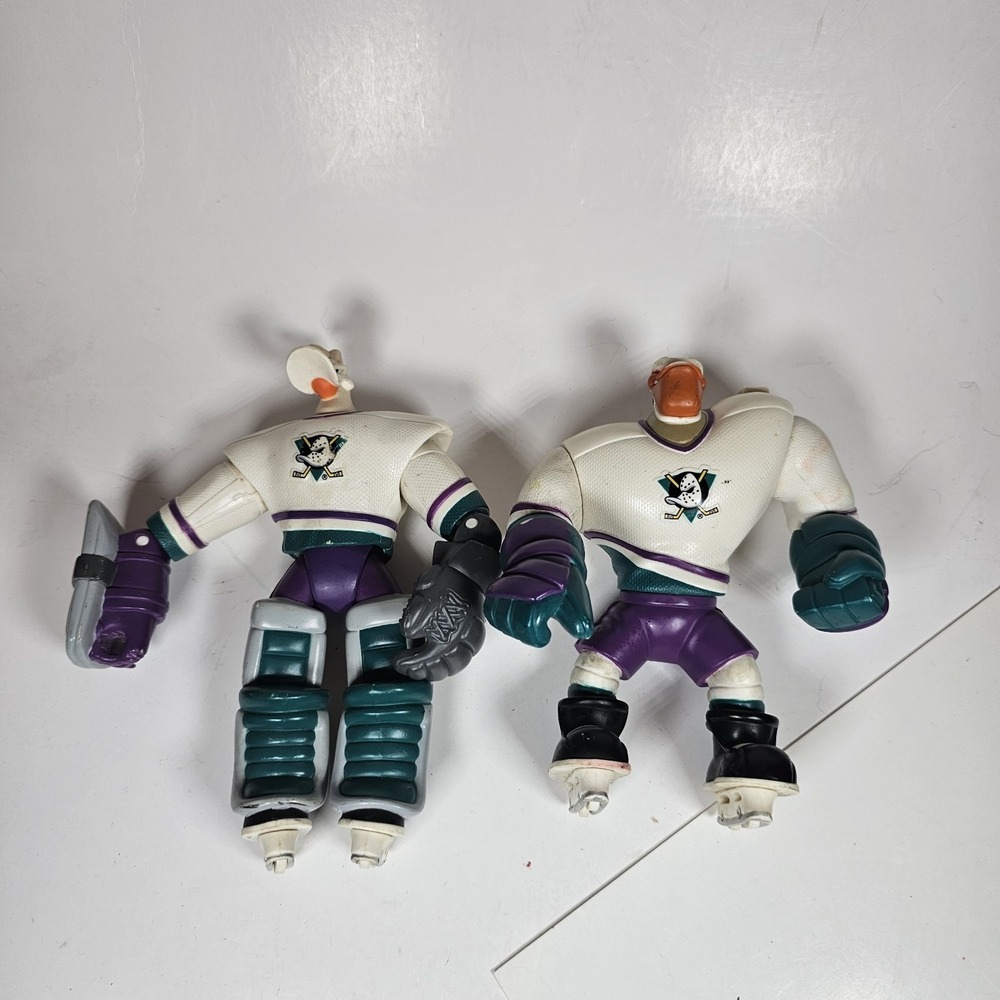 Vintage 1996 Anaheim Mighty Ducks Body Check Grin Action Figure Hockey Play Toy